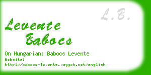 levente babocs business card